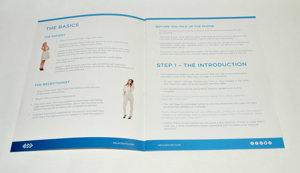 BTL Aesthetics EMSELLA Phone Consultation User Guide Manual Training Booklet