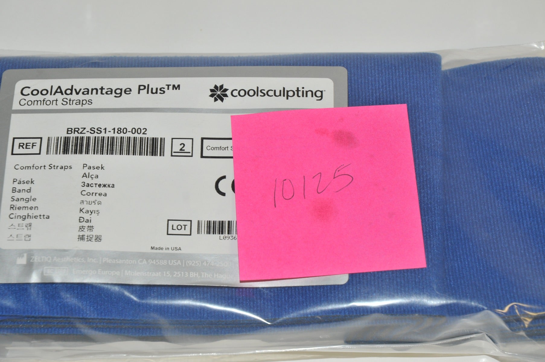 Zeltiq CoolSculpting CoolAdvantage PLUS Comfort Strap BRZ-SS1-180-002 Cool NEW