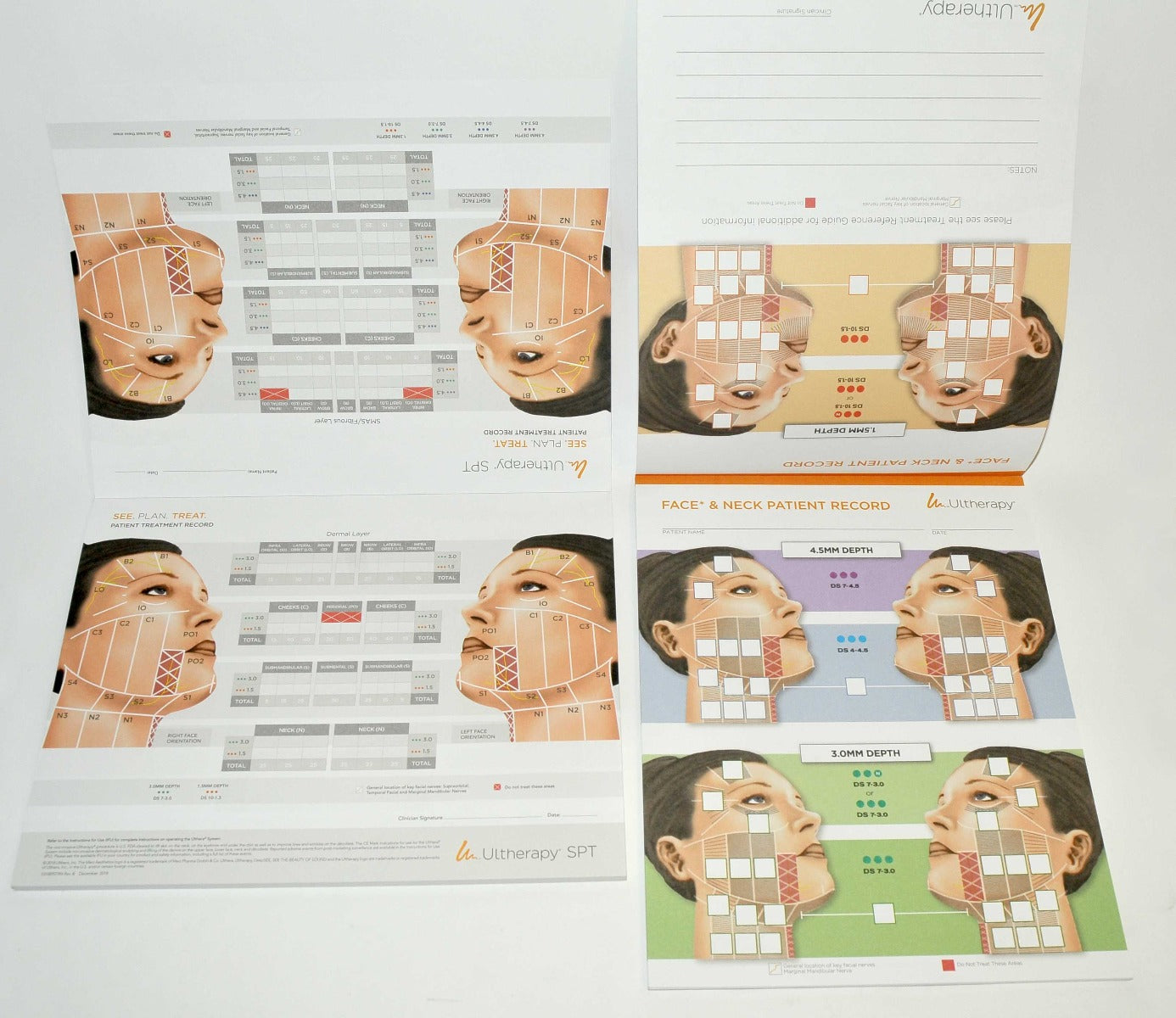 Ulthera Ultherapy AESTHETIC CARE PLAN Face Neck Patient Treatment Record Forms
