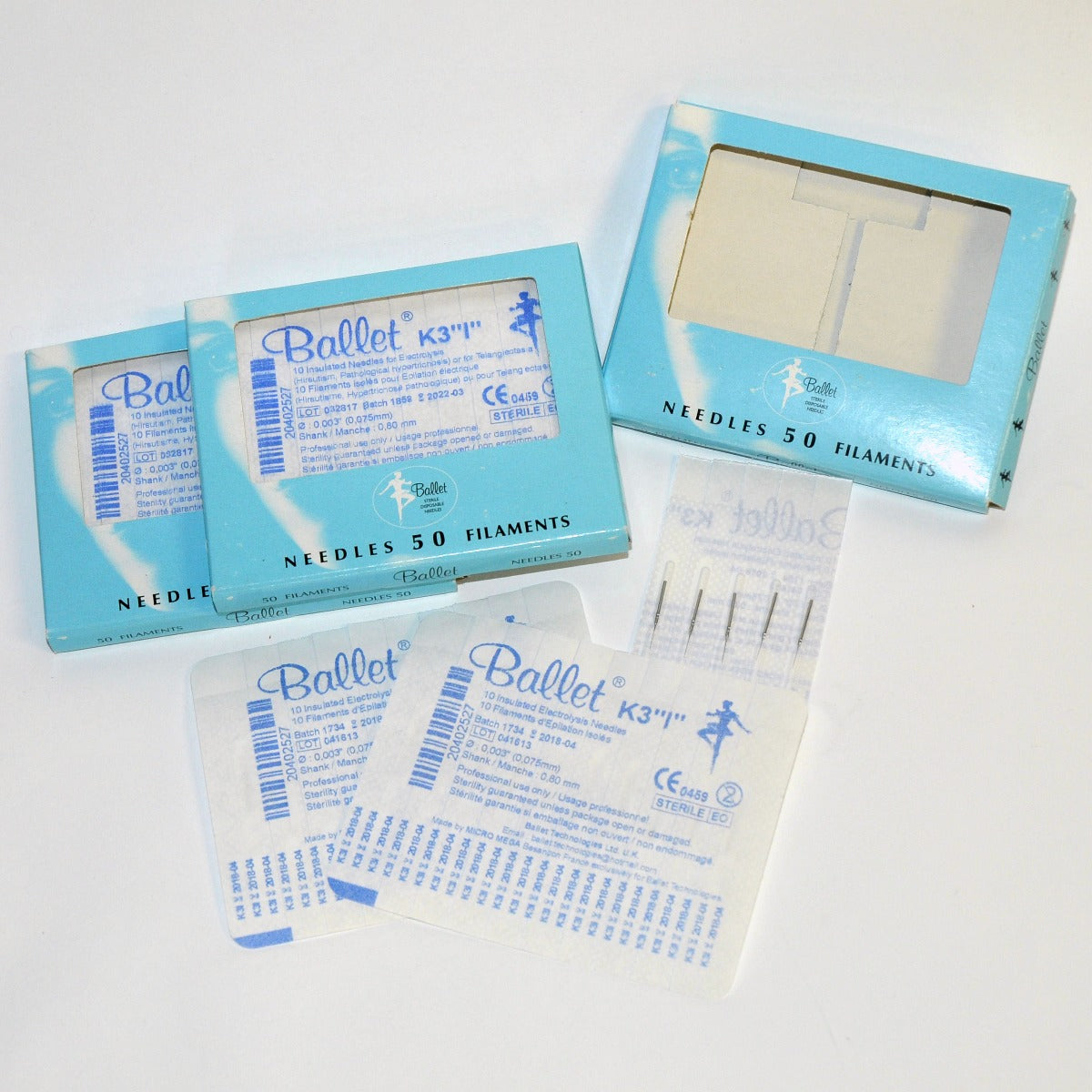 Ballet K3 Insulated Electrolysis Needles Filaments Thermolysis K Shank LOT 100+
