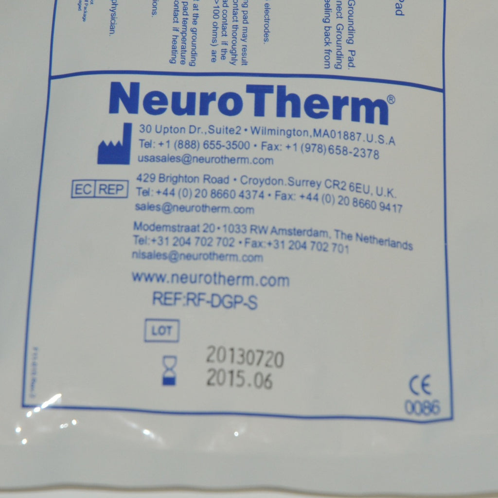 Thermi NeuroTherm Model RF-DGP-S RadioFrequency RF GROUNDING PAD Neuro Therm LOT