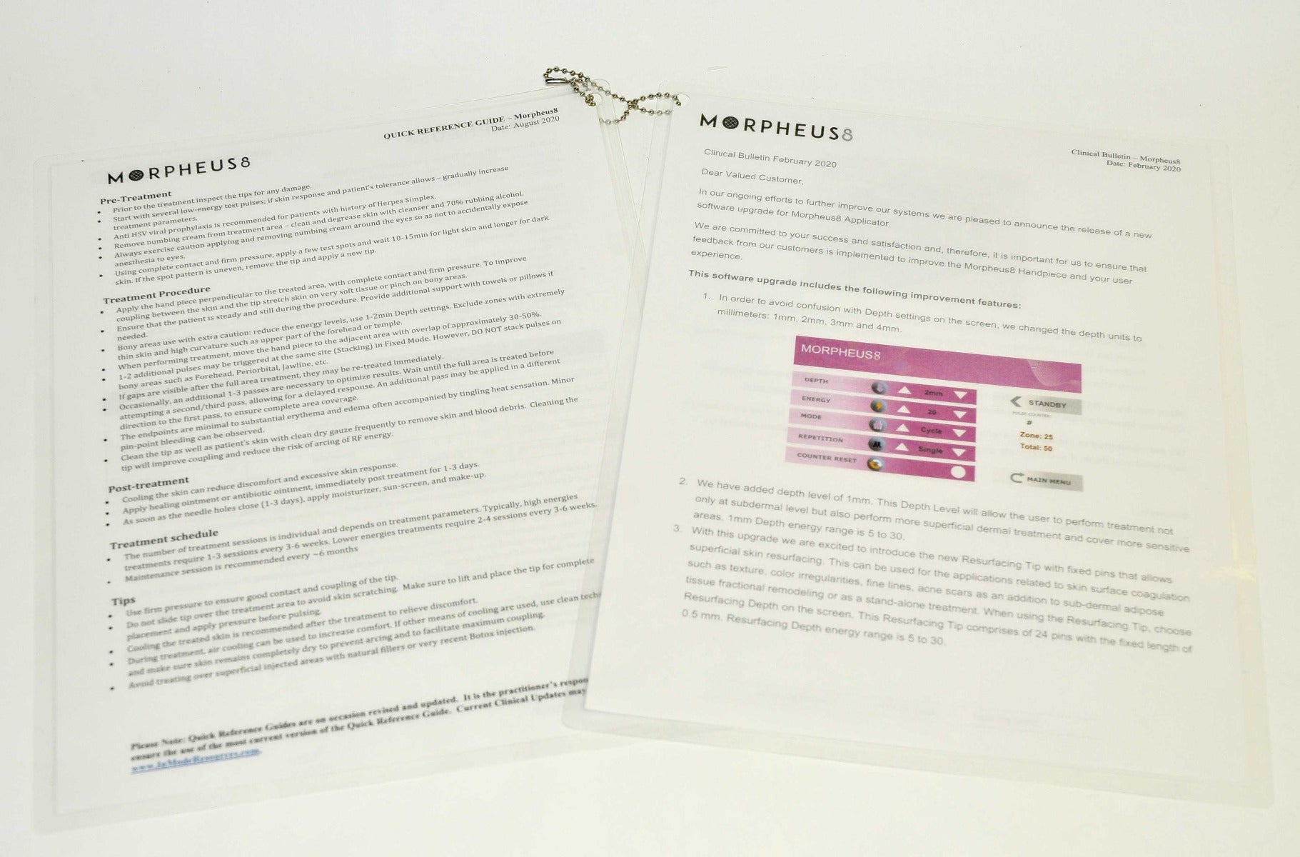 InMode Morpheus8 RF QUICK REFERENCE GUIDE Operator Skin Treatment Parameters