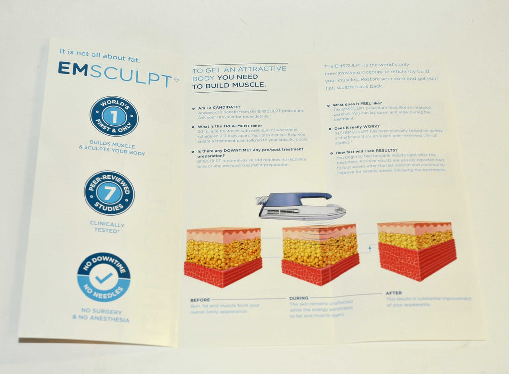 BTL Emsculpt BUILD MUSCLE SCULPT YOUR BODY Office Patient Brochures (x100 Pcs)