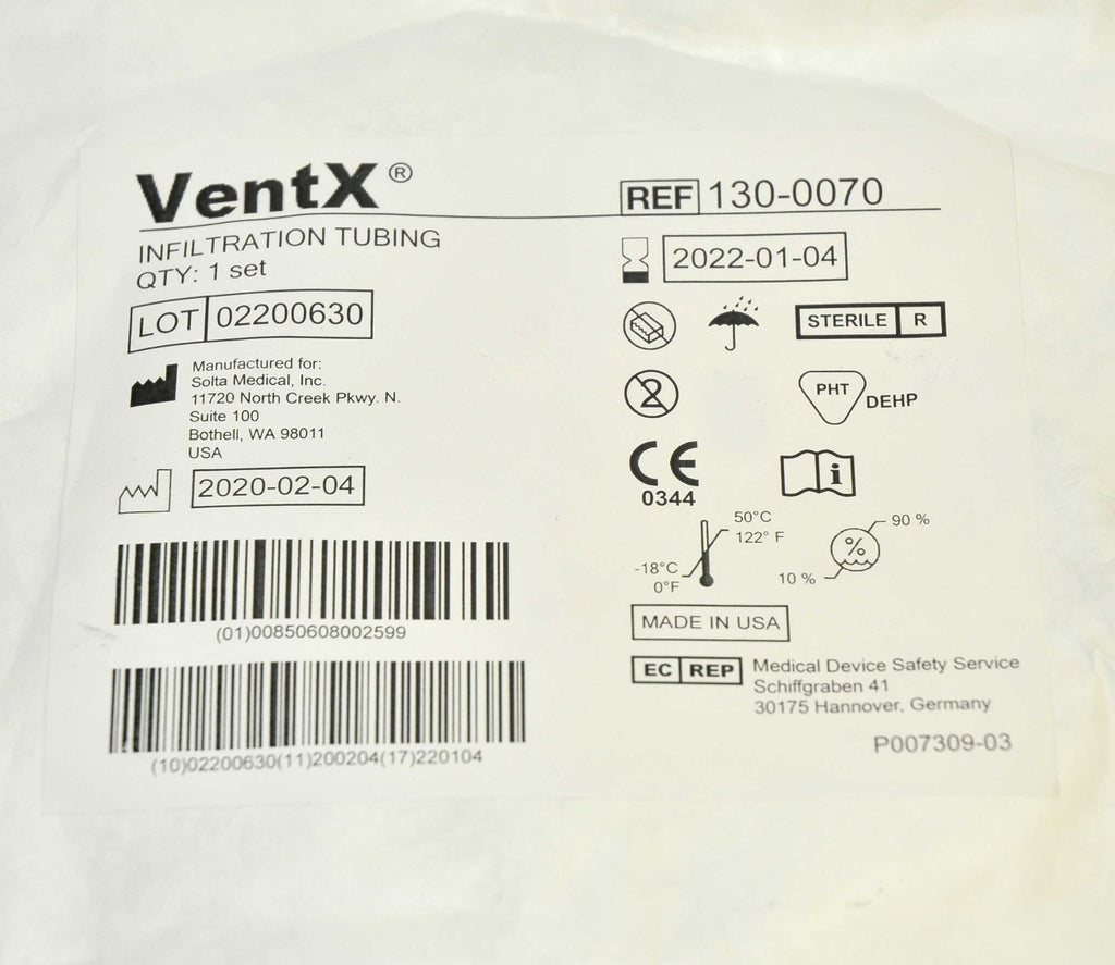 Vaser VentX Infiltration Tubing REF 130-0070 Suction Tube Aspiration x7 Pcs