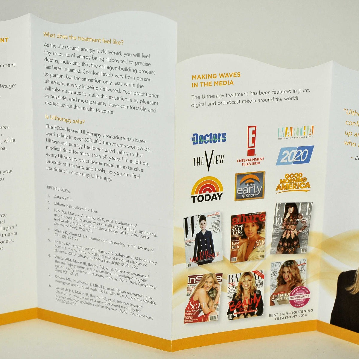 Ulthera Ultherapy Patient Brochure Advertising Ultrasound Skin Tightening x50Pcs