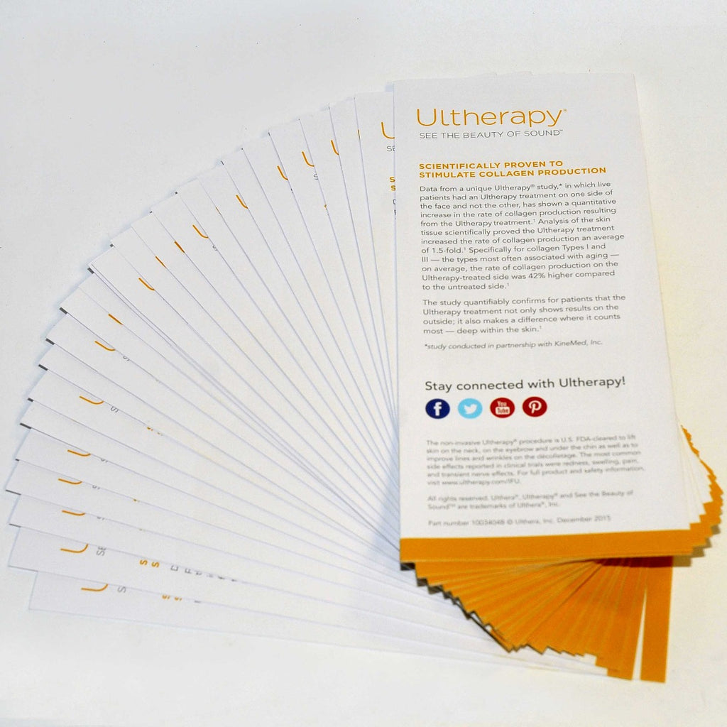 Ulthera Ultherapy Patient Brochure Advertising Ultrasound Skin Tightening x25Pcs
