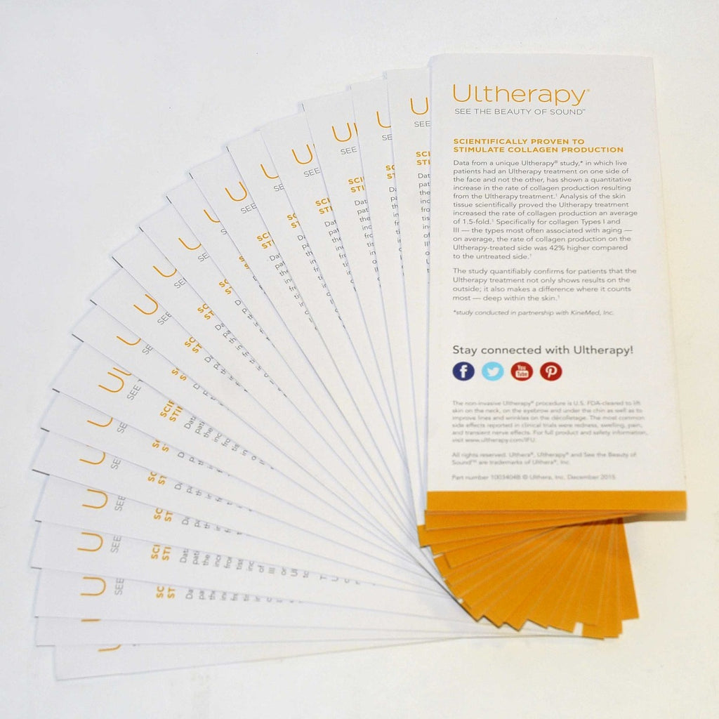 Ulthera Ultherapy Patient Brochure Advertising Ultrasound Skin Tightening x20Pcs