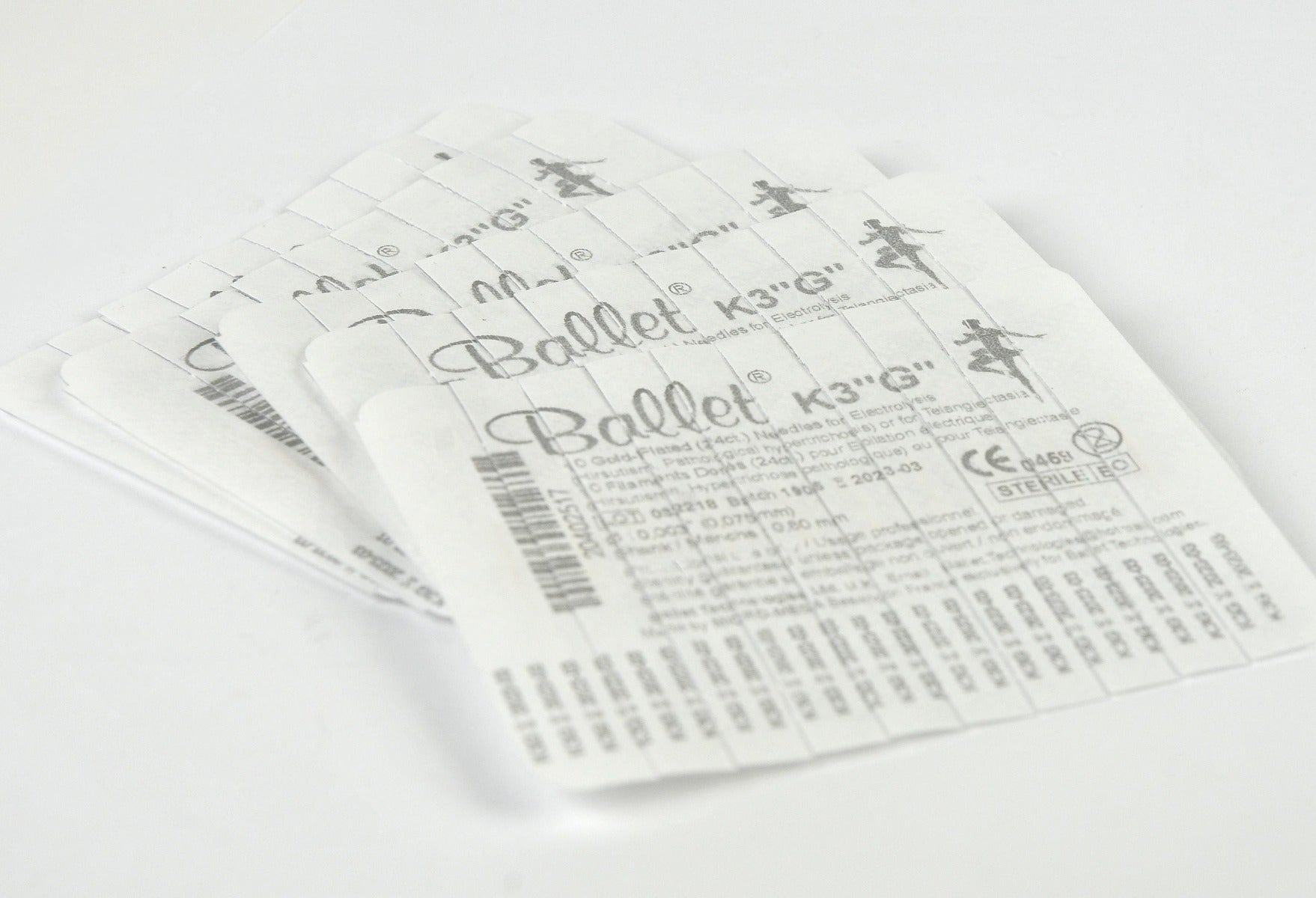 Ballet K3 G 0.075mm x 0.80mm Electrolysis Needle Filaments x50 Pcs Exp 03/23