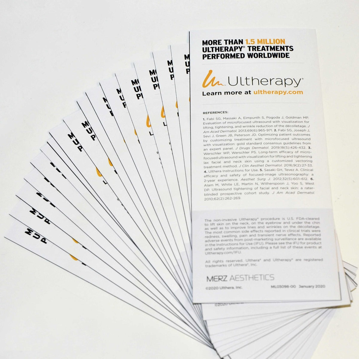 Ulthera Ultherapy Patient TriFold Brochure WHAT TO EXPECT Collagen New x17 Pcs