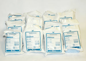 Lap Sponges 18"x18" Pre-Washed with Bands Medical Action Non Rubber Latex x16Pcs