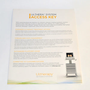 Ulthera System ACCESS KEY Information Patient Brochure Sheet Ultherapy 1002703A