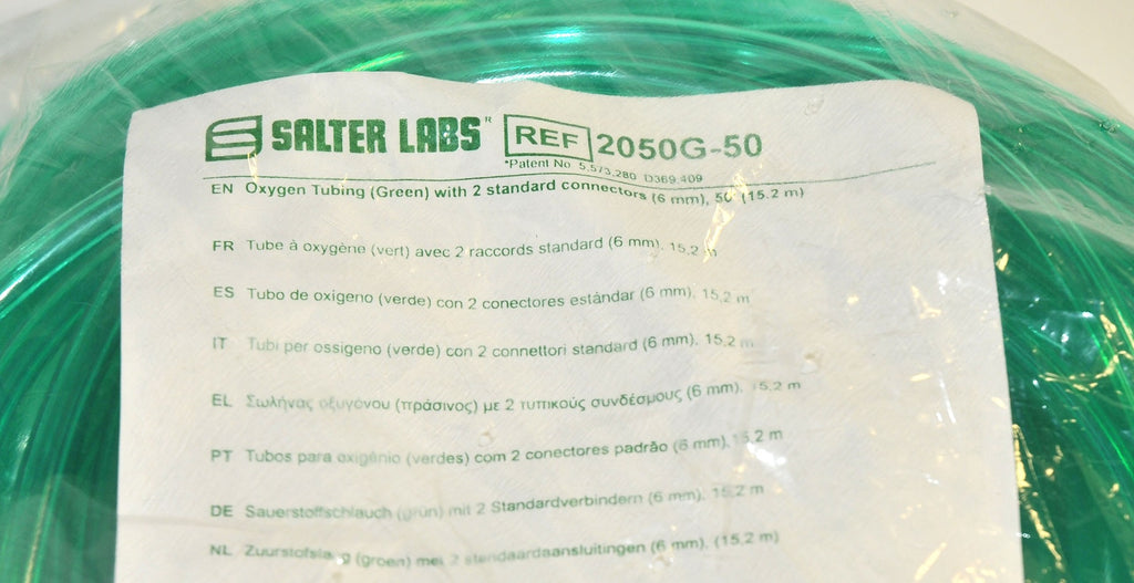 Salter Labs Green Tubing 6mm x 50' (15.2m) P/N: 2050G-50 Oxygen New NIP