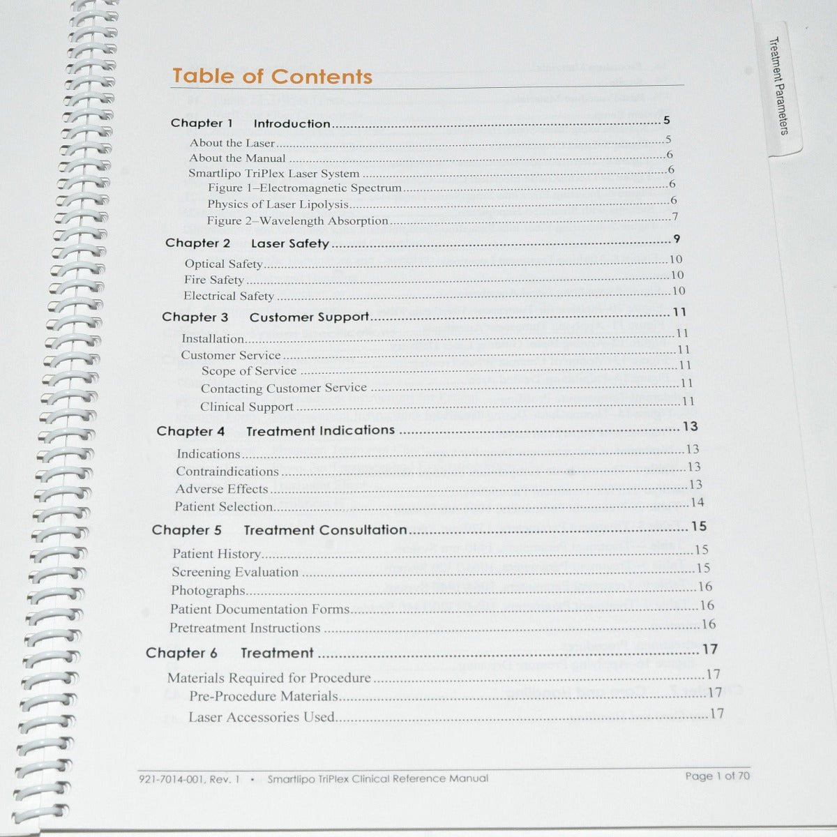 Cynosure SmartLipo TriPlex Laser Clinical Reference Manual User Operator Guide