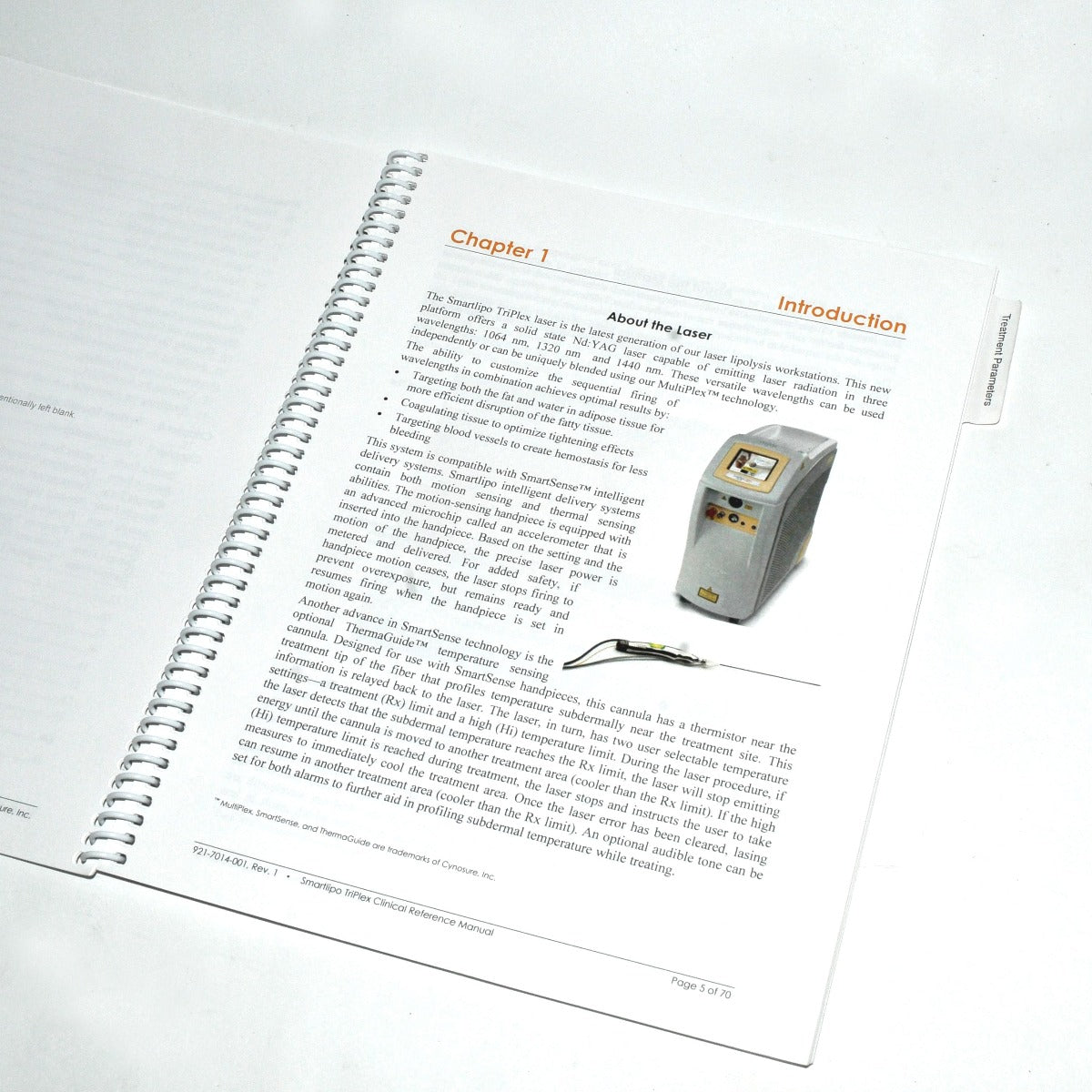 Cynosure SmartLipo TriPlex Laser Clinical Reference Manual User Operator Guide