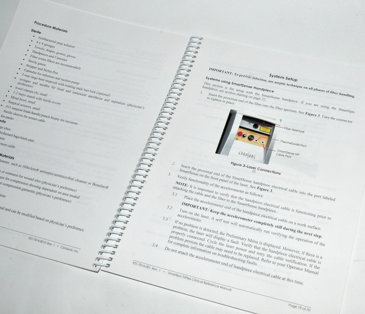 Cynosure SmartLipo TriPlex Laser Clinical Reference Manual User Operator Guide