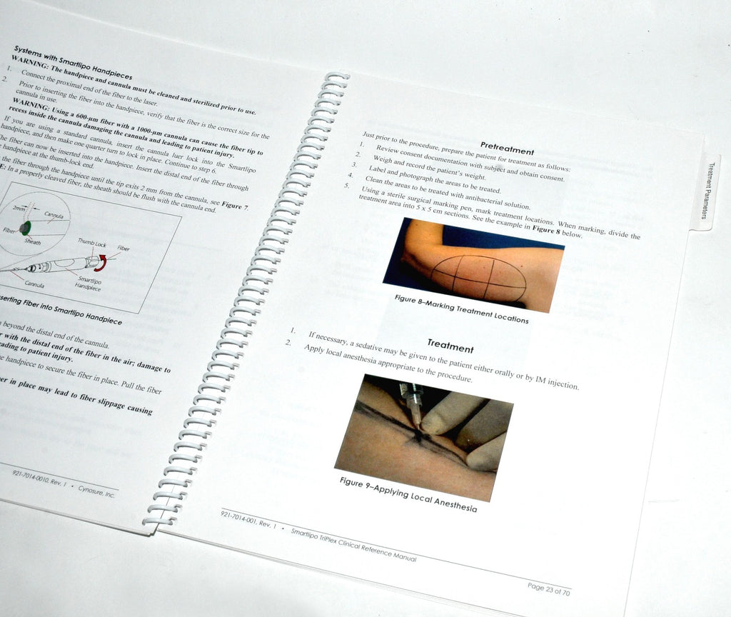 Cynosure SmartLipo TriPlex Laser Clinical Reference Manual User Operator Guide