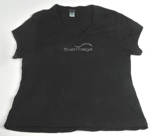 Thermage Fitted Ladies Large Black Shirt Clinician Staff L Lrg V-Neck