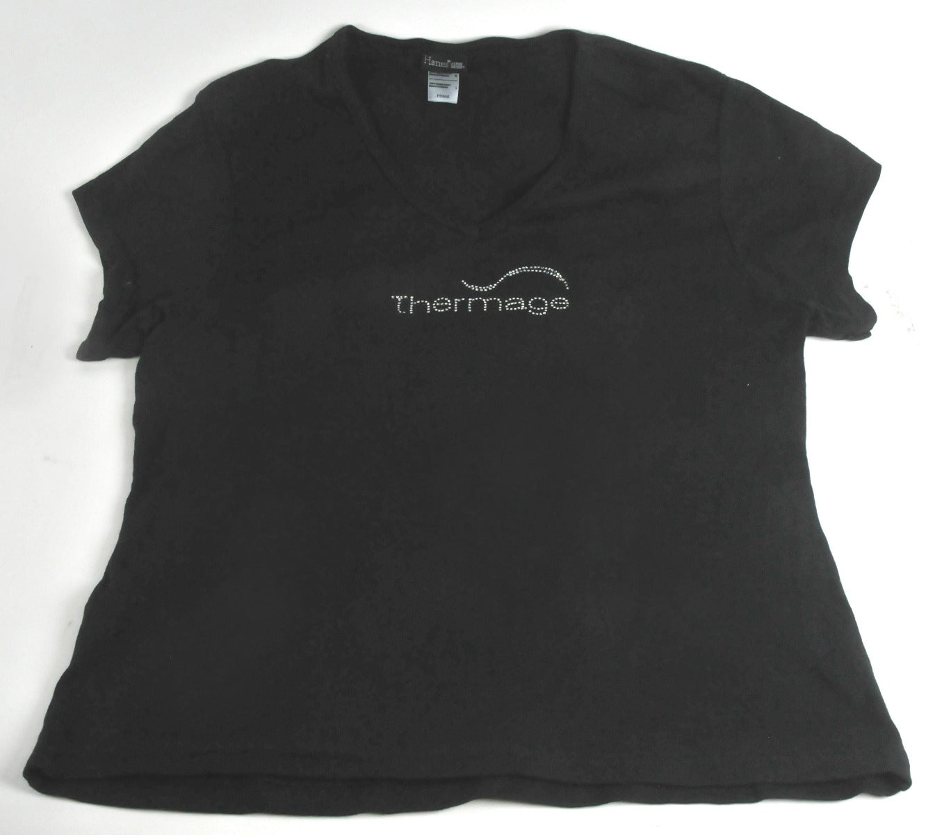 Thermage Fitted Ladies Large Black Shirt Clinician Staff L Lrg V-Neck