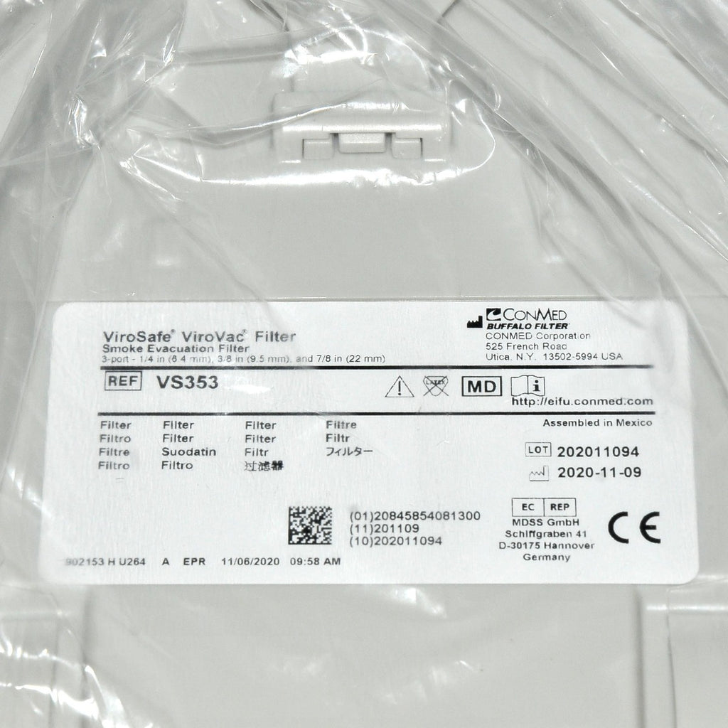 BUFFALO FILTER ViroSafe ViroVac Smoke Evacuation VS353 Evacuator 3-Port NEW