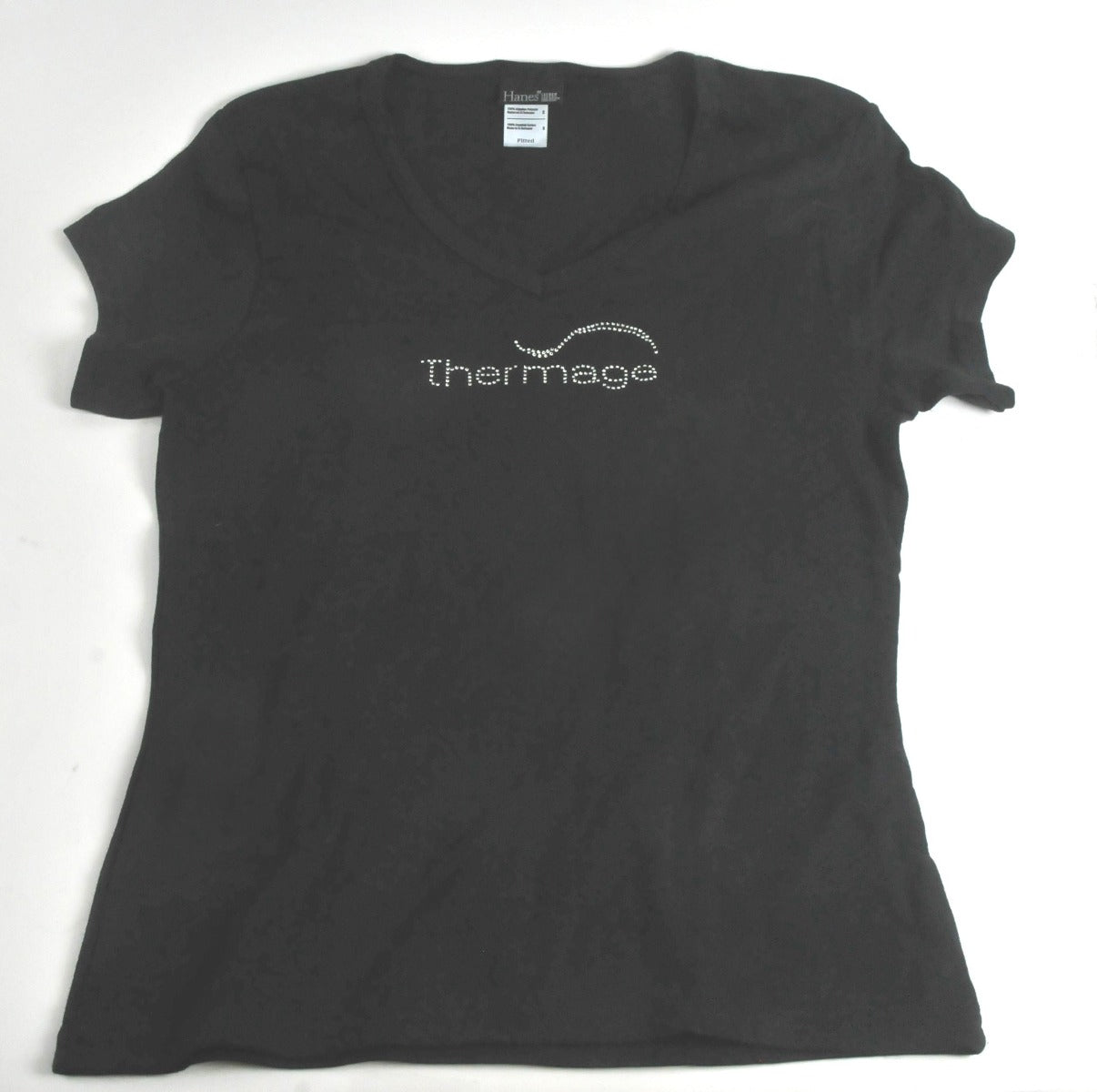 Thermage Fitted Ladies Small Black Shirt Clinician Staff S V-Neck