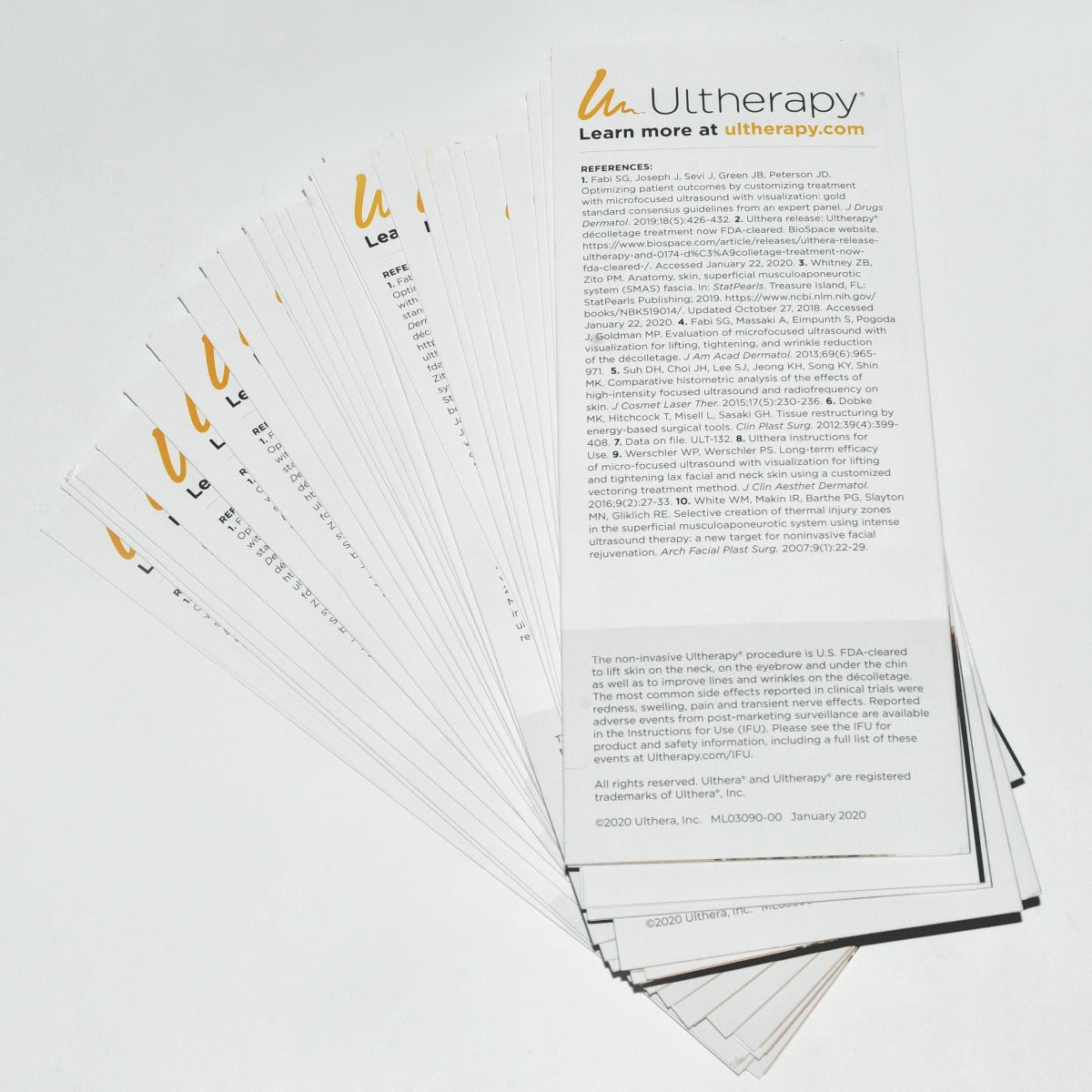 Ulthera Ultherapy CRANK UP THE COLLAGEN Patient Office Brochure Marketing x28Pc