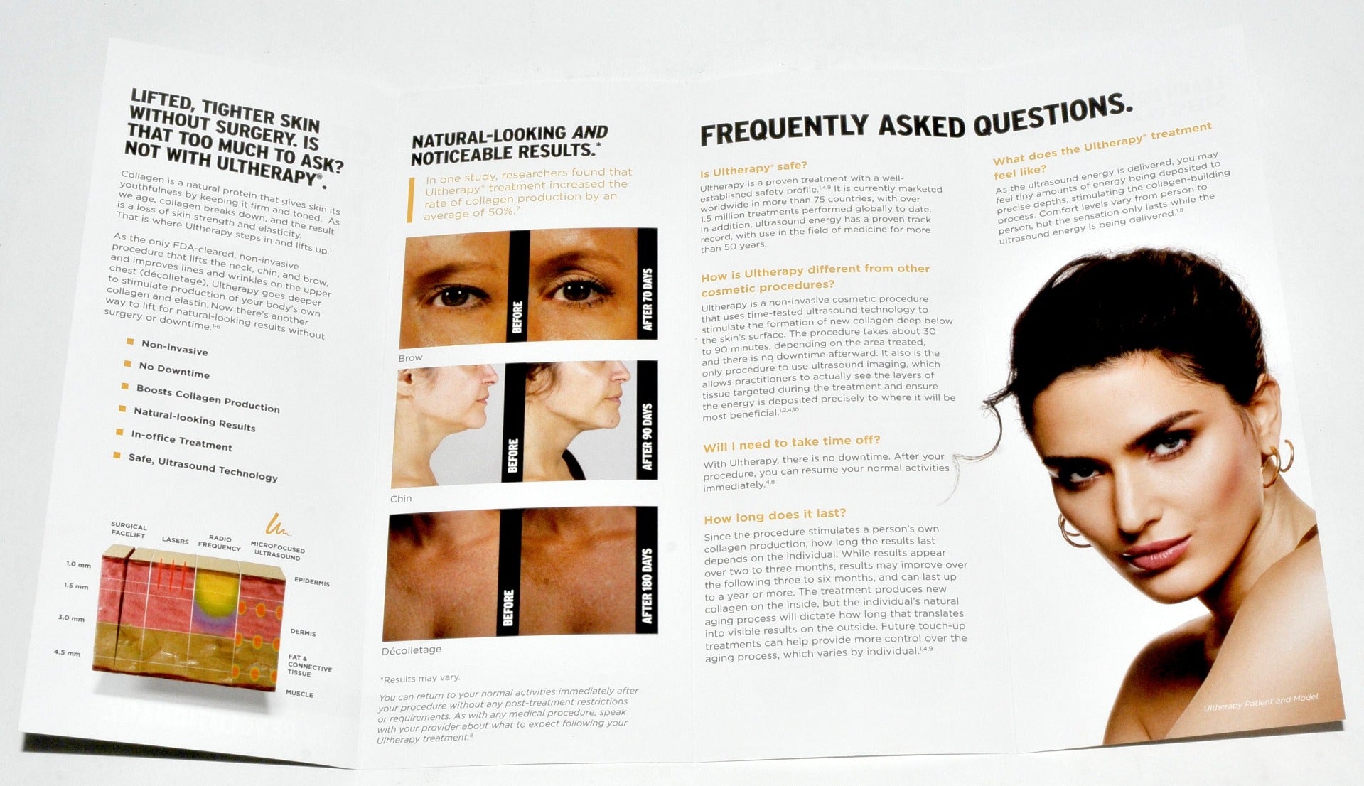 Ulthera Ultherapy CRANK UP THE COLLAGEN Patient Office Brochure Marketing x28Pc