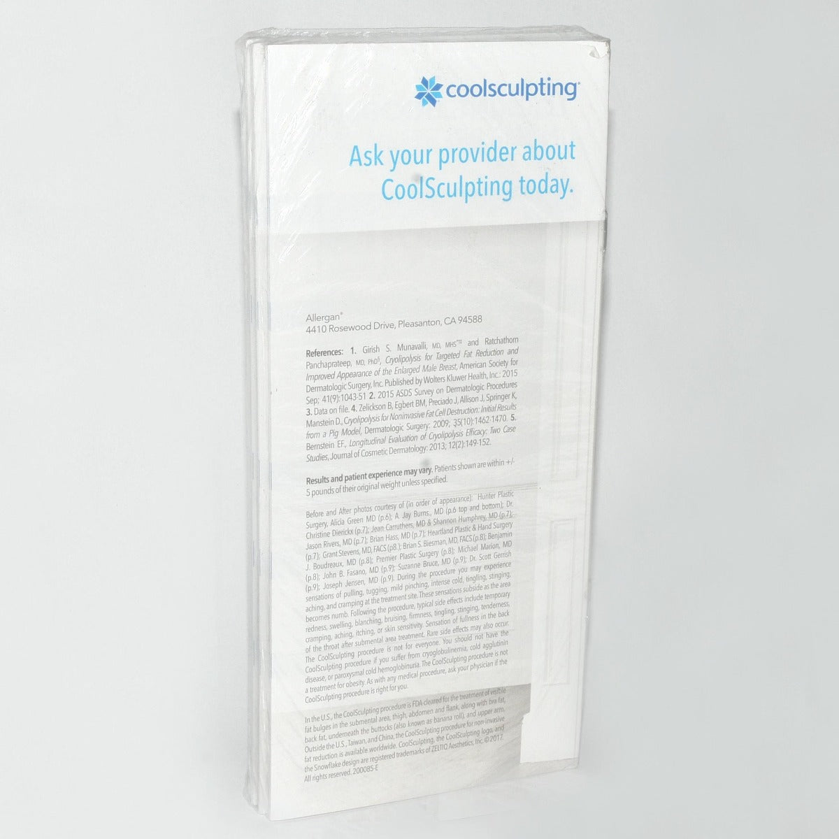 Zeltiq CoolSculpting FREEZE AWAY FAT Office Patient Marketing Brochure x25 Pcs