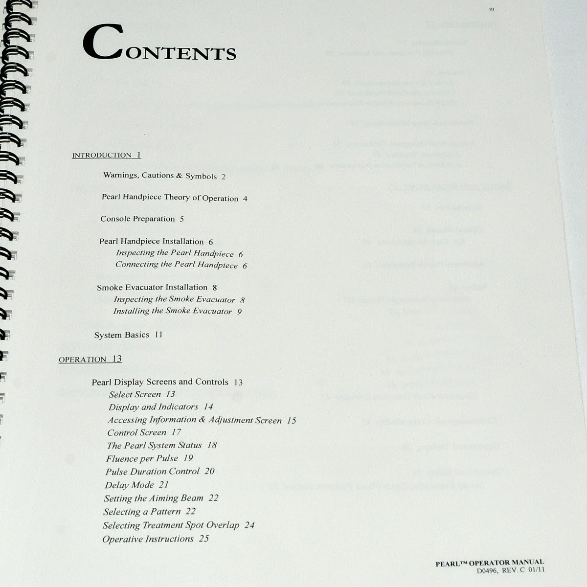 Cutera Xeo Laser Pearl Handpiece Operator Manual User Reference Guide Hand Piece