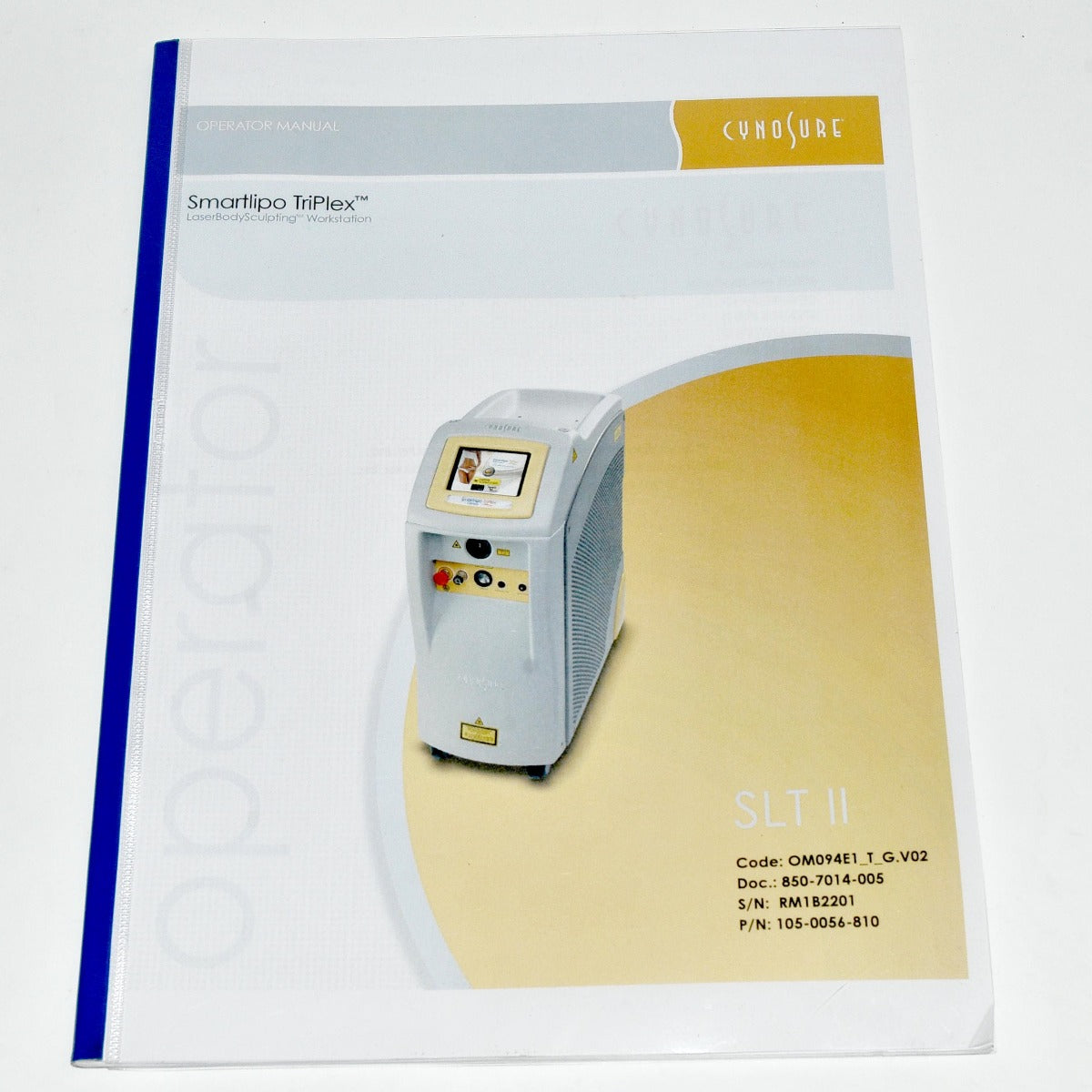 Cynosure SmartLipo TriPlex SLT II Laser Operator Manual User Reference Guide