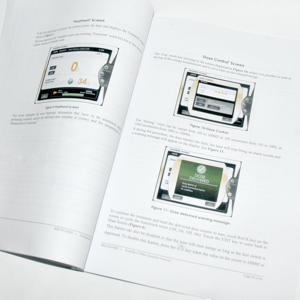 Cynosure SmartLipo TriPlex SLT II Laser Operator Manual User Reference Guide