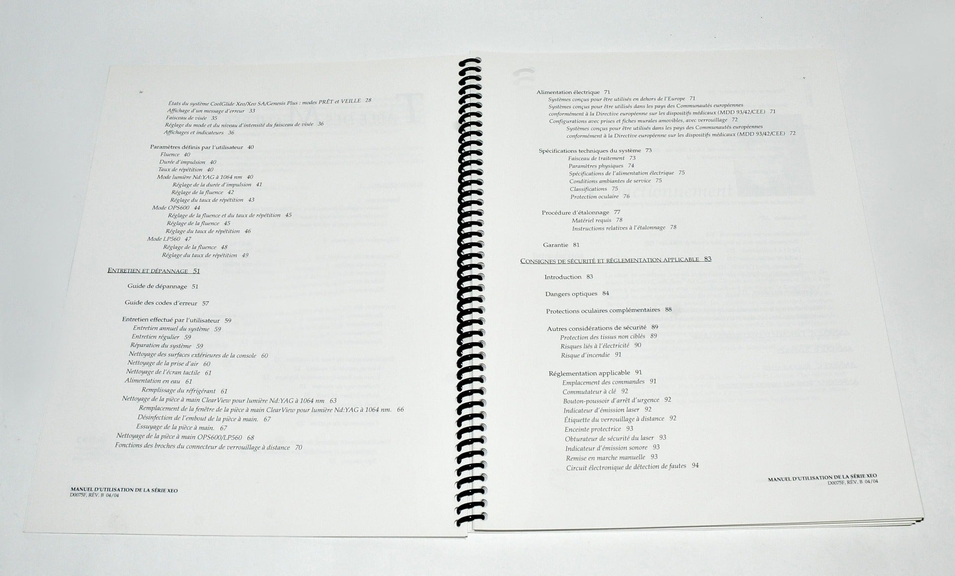 Cutera Xeo Laser Operator Manual IN FRENCH CoolGlide SA Genesis Plus User Guide