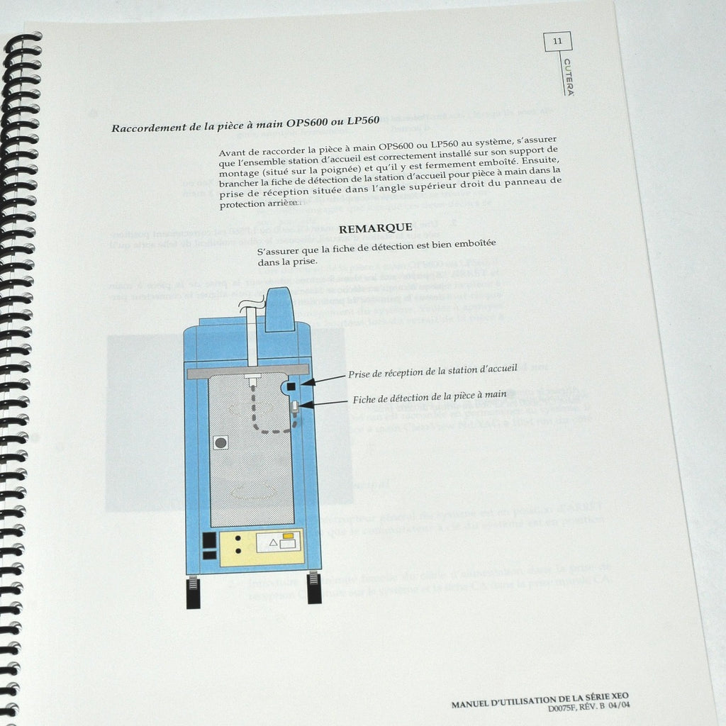 Cutera Xeo Laser Operator Manual IN FRENCH CoolGlide SA Genesis Plus User Guide