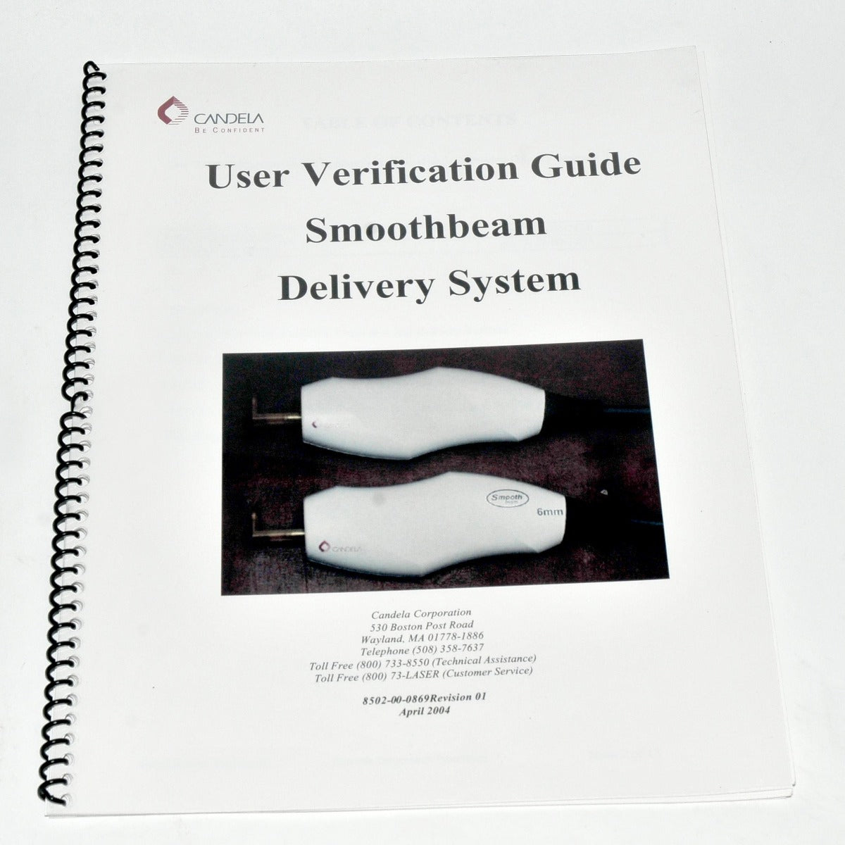 Candela SmoothBeam Laser Delivery System User 4 6mm Verification Procedure Guide