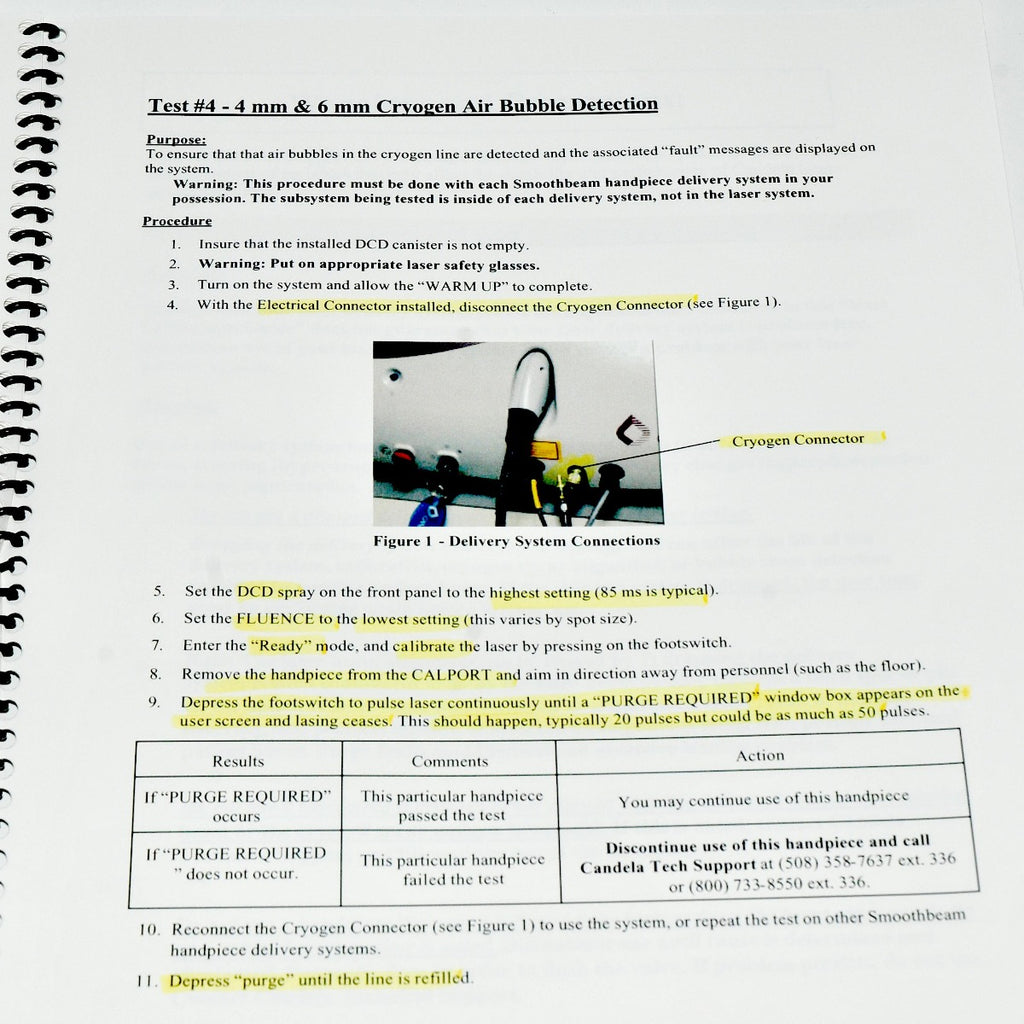 Candela SmoothBeam Laser Delivery System User 4 6mm Verification Procedure Guide