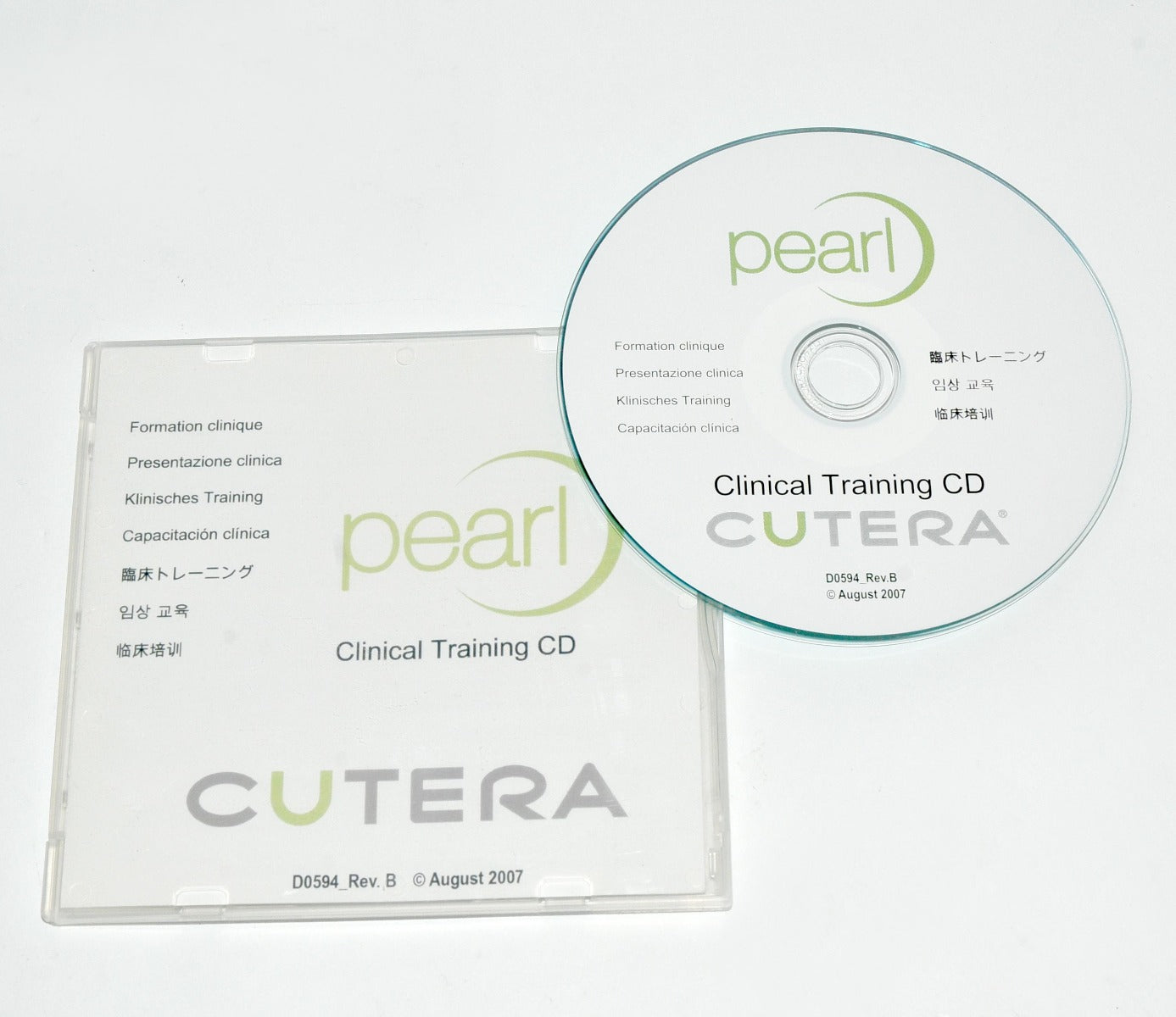 Cutera Laser Pearl Handpiece Clinical Training Guide CD SPANISH GERMAN ITALIAN