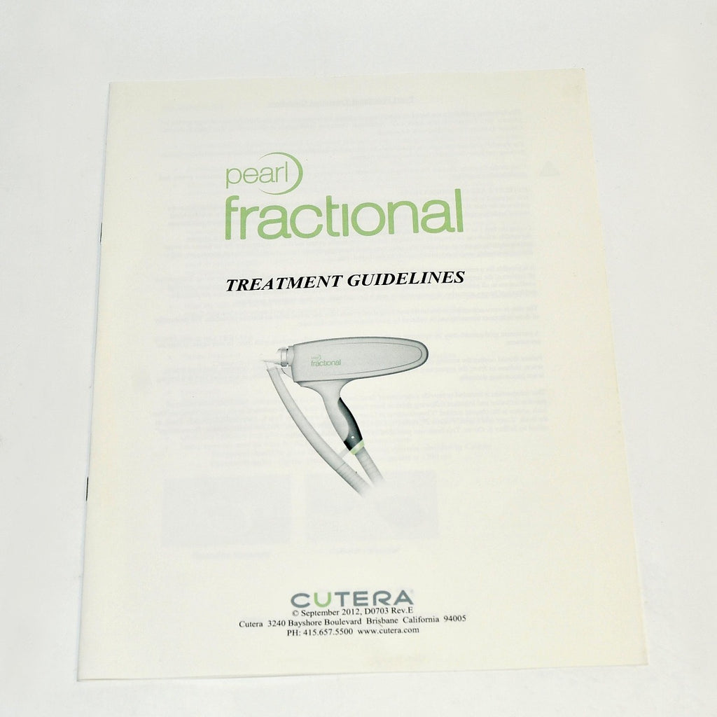 Cutera Laser Pearl Fractional Treatment Guidelines Operator User Guide D0703