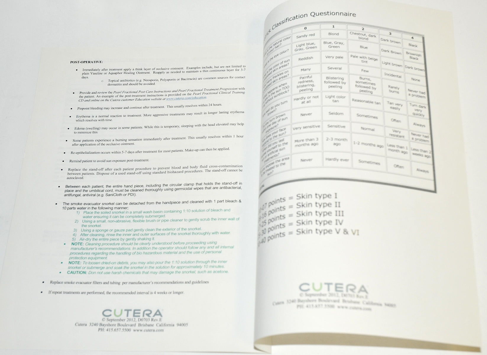 Cutera Laser Pearl Fractional Treatment Guidelines Operator User Guide D0703