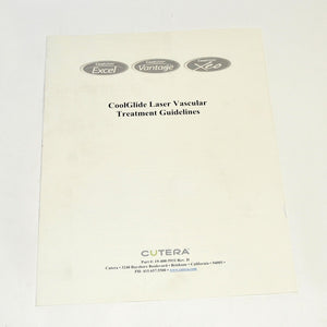 Cutera Laser CoolGlide Excel Vantage Xeo Vascular Treatment Guideline Guide