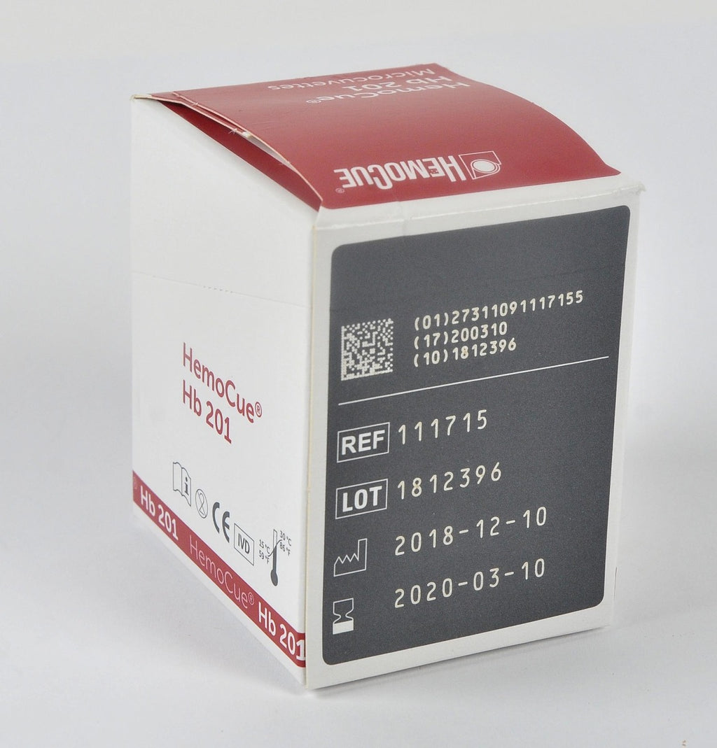HemoCue Hb 201 Microcuvettes 111715 Hb201 Analyzer HemoGlobin x25 Pcs Exp 2020