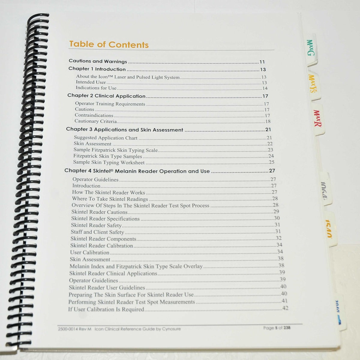 Cynosure ICON IPL Laser CLINICAL REFERENCE GUIDE User Treatment Manual 2500-0014