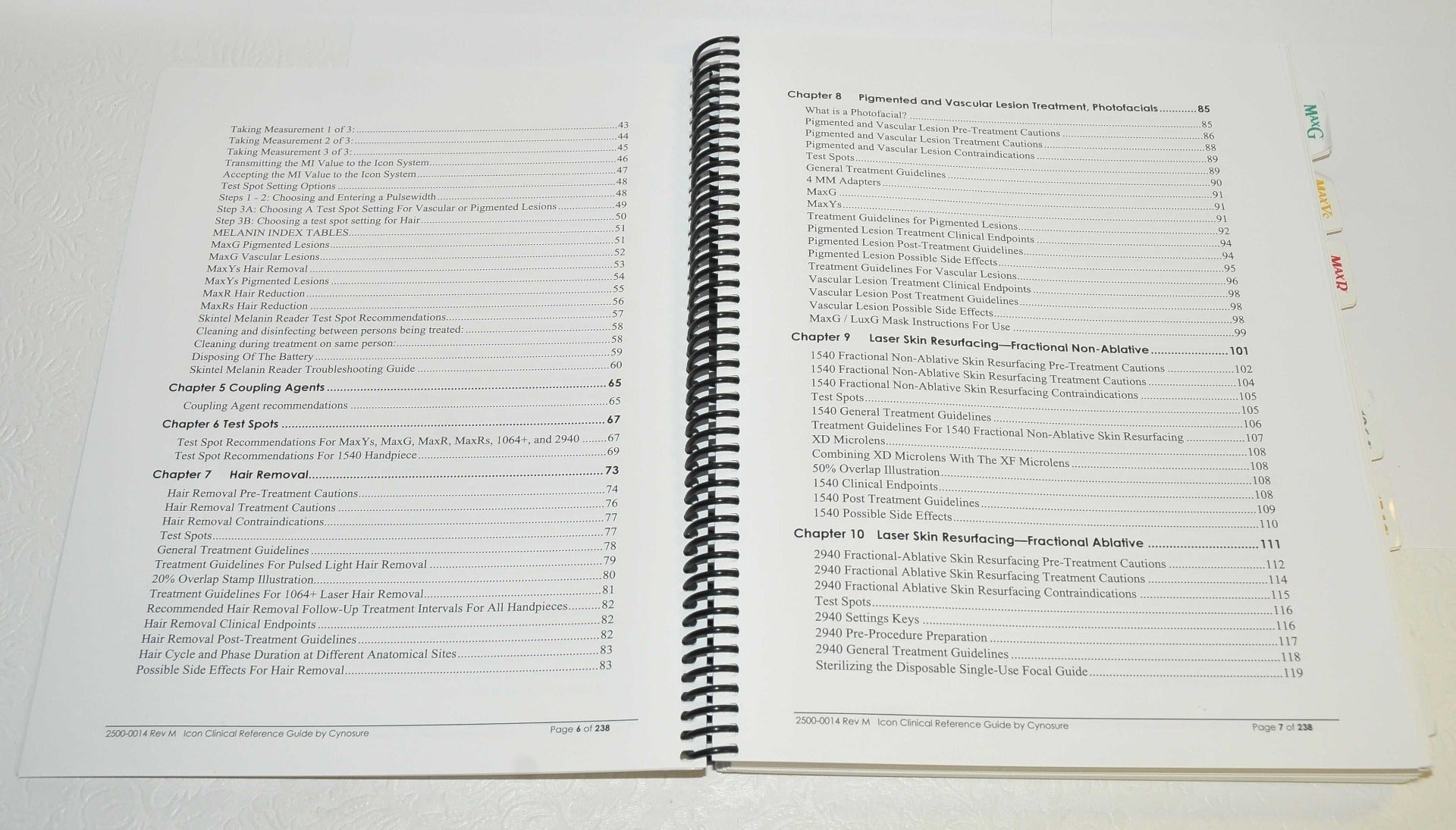 Cynosure ICON IPL Laser CLINICAL REFERENCE GUIDE User Treatment Manual 2500-0014