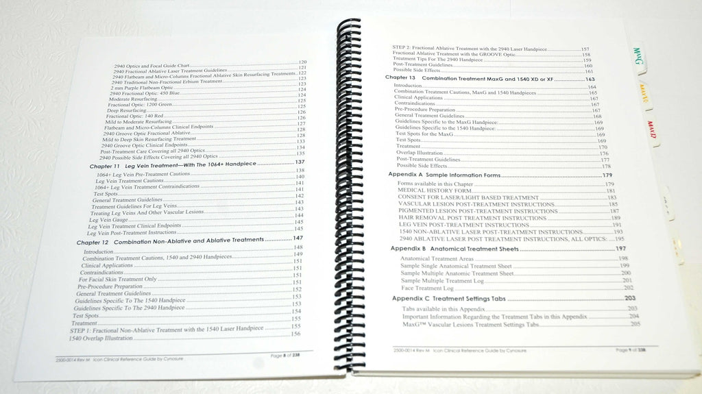 Cynosure ICON IPL Laser CLINICAL REFERENCE GUIDE User Treatment Manual 2500-0014