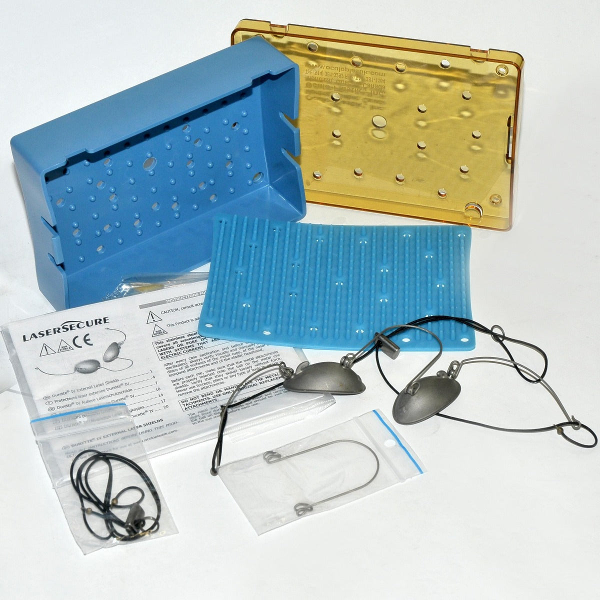Oculo Plastik Durette 3 Laser Metal Patient Eye Shield Glasses with Steam Tray