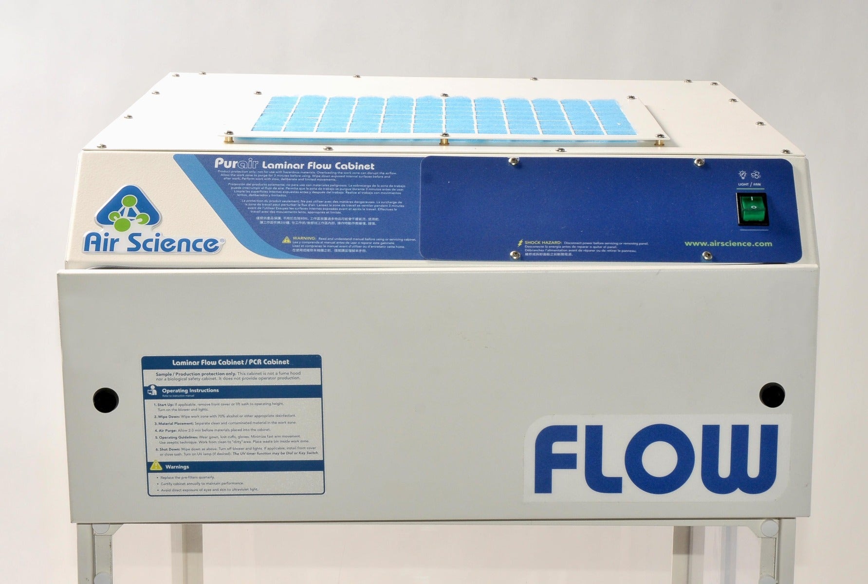 Air Science PURAIR FLOW-24 Laminar Flow Hood Cabinet Particle Filtration Filter