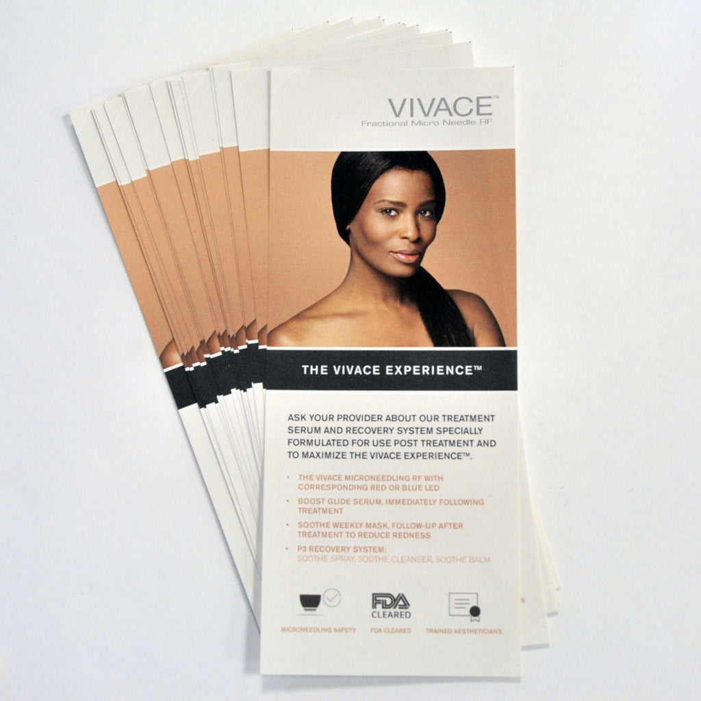 VIVACE Fractional RF system Patient Informational Double sided Brochure 20 Pcs