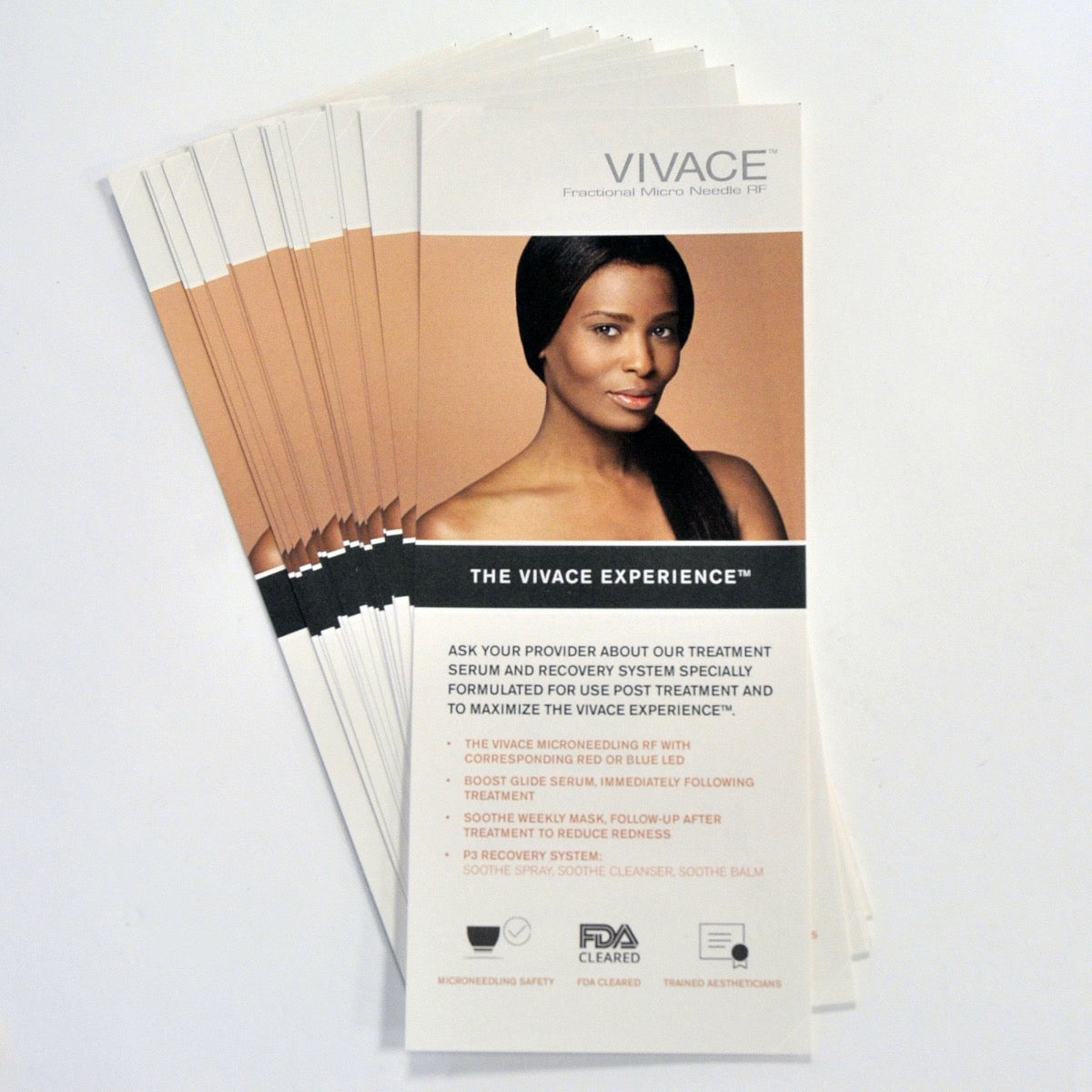 VIVACE Fractional RF system Patient Informational Double sided Brochure 20 Pcs