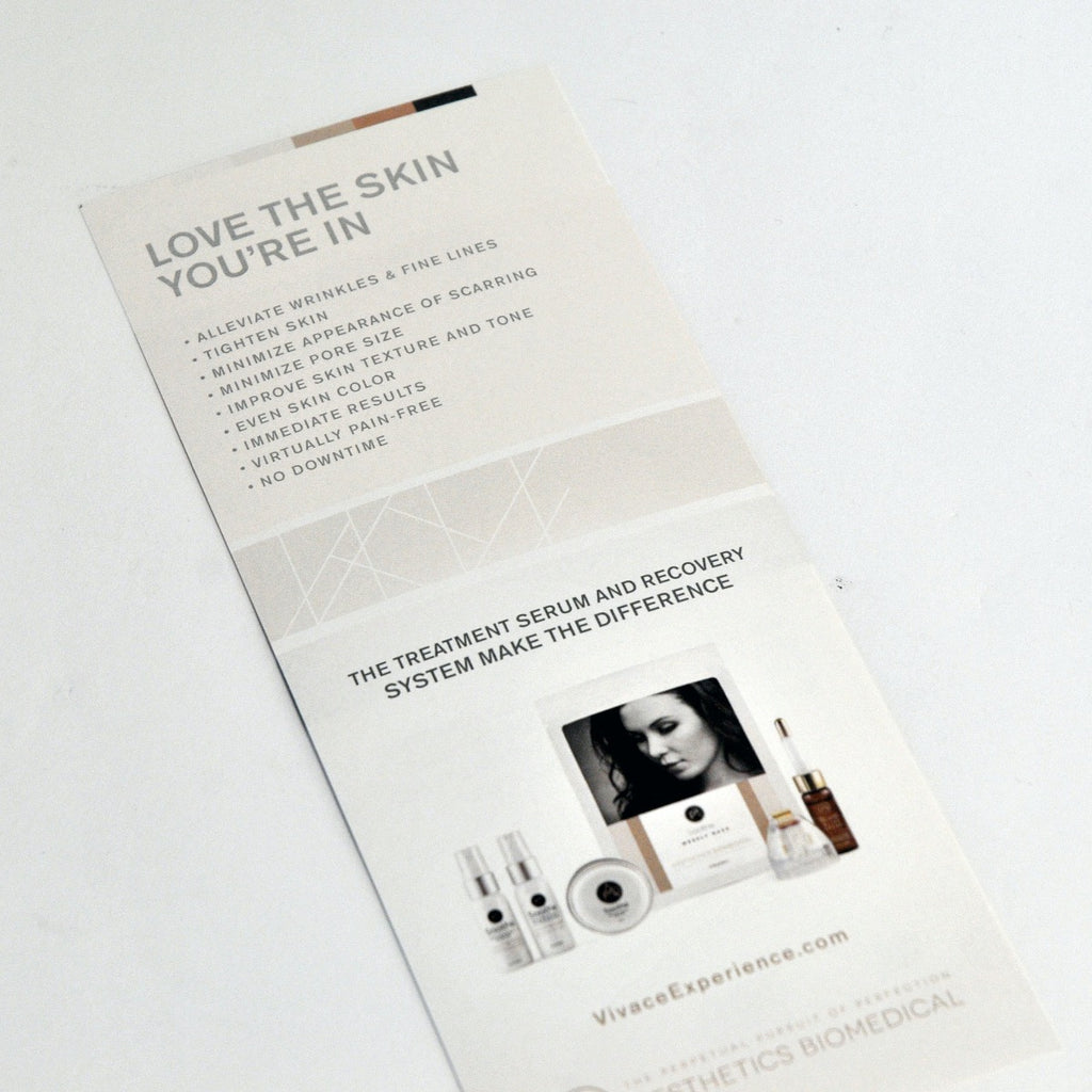 VIVACE Fractional RF system Patient Informational Double sided Brochure 20 Pcs