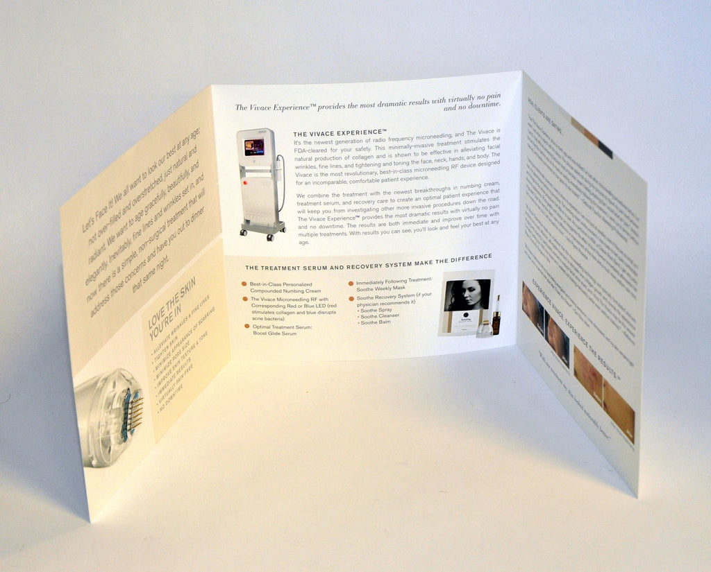 Vivace Fractional RF System Patient Informational Tri-Fold Brochure x28