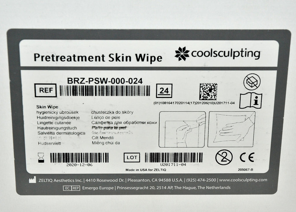 ZELTIQ CoolSculpting Pretreatment Skin Wipes BRZ-PSW-000-024 Treatment x24 Pcs