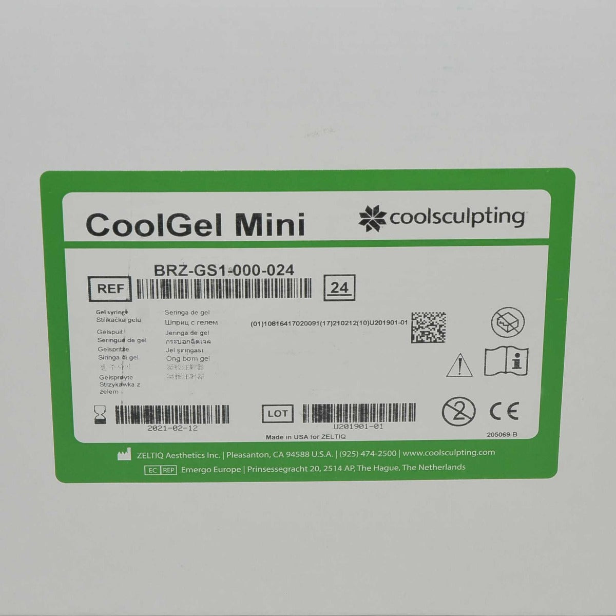 ZELTIQ CoolSculpting CoolGel Mini BRZ-GS1-000-024 CoolSculpt Exp 02/2021 x24 Pcs